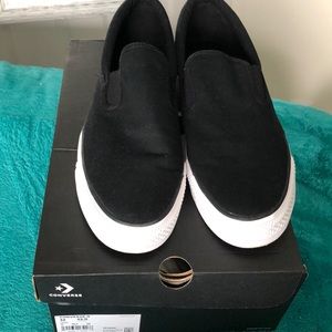 Black and white converse all stars canvas slip-on worn once size 12 US men
